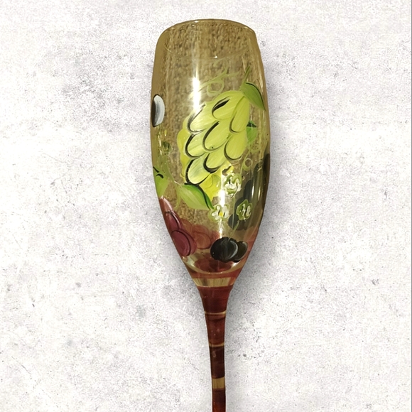 Dining hand-painted Champange wine glasses and Vintage Tall Crystal Multi Colour - Picture 5 of 5